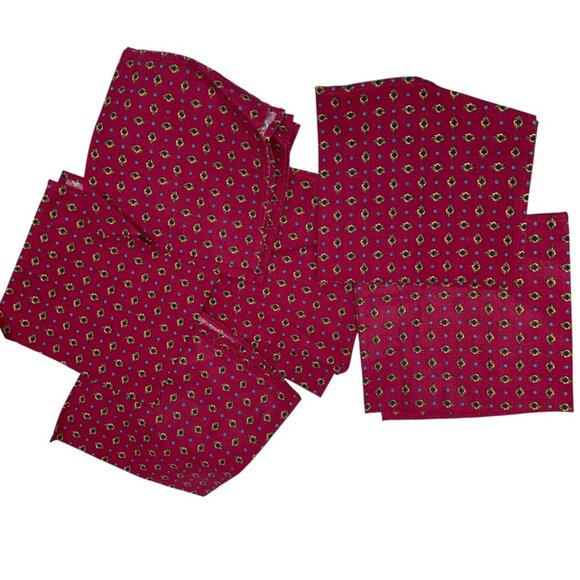 French Provencal red paisley print cotton NEW set of 6 cotton napkins - Picture 1 of 3